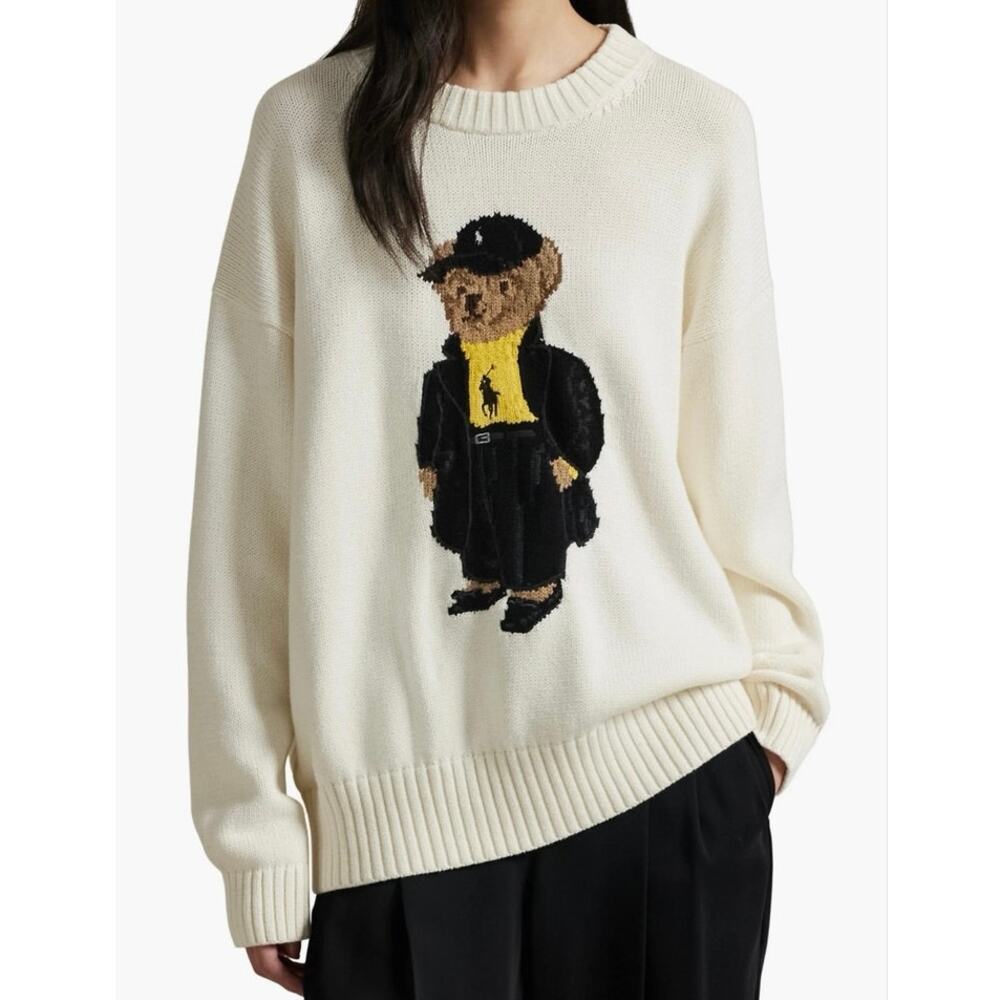 Polo Ralph Lauren Cotton Bear Long Sleeve Crew Neck Pullover  XS